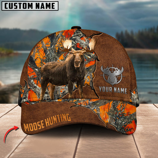 BlueJose Hunting Moose Leather Pattern Multicolor Personalized Cap