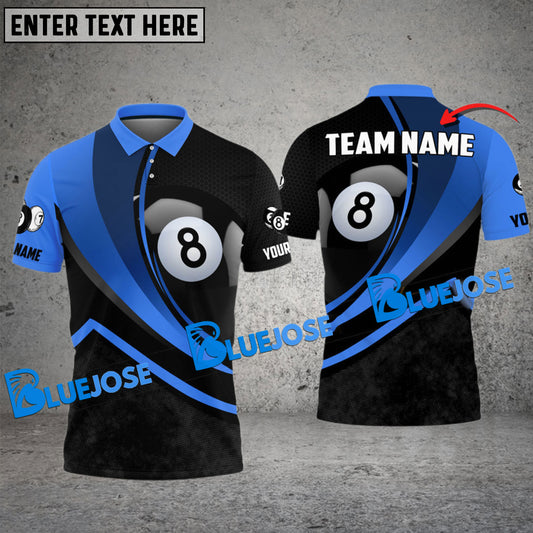 BlueJose Billiards Ball 8 Pool Personalized Name, Team Name Unisex Shirt ( 4 Colors )