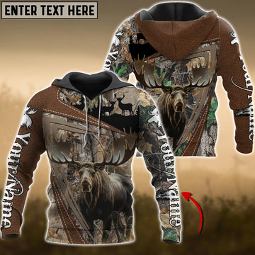 BlueJose Personalized Name Wilderness Moose Hunting 3D Shirts ( 3 Colors )