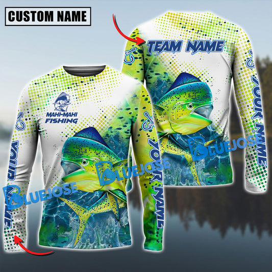 Bluejose Mahi-Mahi Fishing Jersey Custom Name & Team Name 3D Shirts