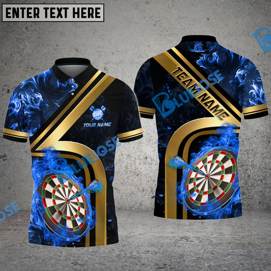 BlueJose Darts Flame Smoke Personalized Name, Team Name Shirt (4 Colors)