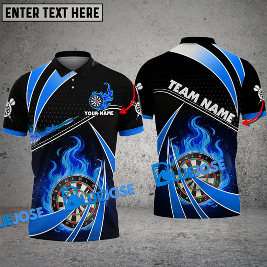 BlueJose Darts Fire Light Personalized Name, Team Name Shirt (4 Colors)