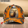 BlueJose Hunting Orange Camouflage Multioption Personalized Name 3D Cap (Deer, Moose, Elk, Boar, Bear)