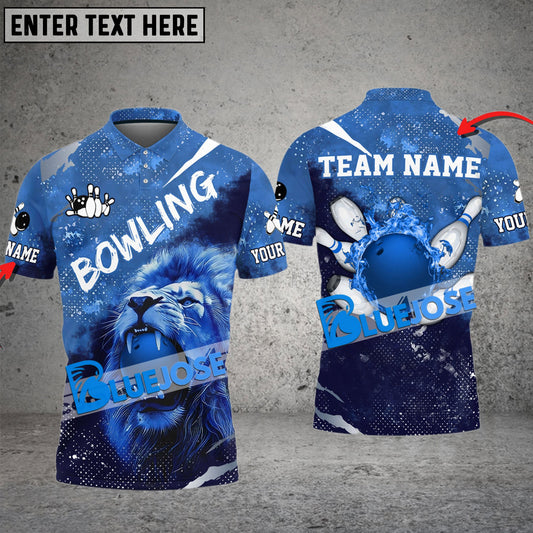 BlueJose Bowling And Pins Lion Sport Jersey Customized Name 3D Shirt (4 Colors)