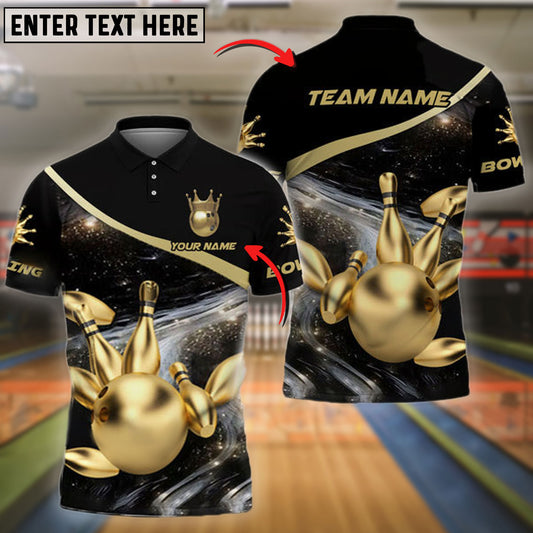 BlueJoses Bowling And Pins Premium Customized Name 3D Shirt ( 6 Colors)