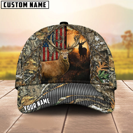 BlueJose Woodland Majesty Hunting Deer Grass Camo Pattern Multicolor Personalized Cap