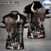 BlueJose Bowling And Pins Wolf Viking Warrior Customized Name 3D Shirt (4 Colors)