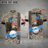 BlueJose Golf Premium Eagle US Camo Customized Name, Team Name 3D Shirts (4 Colors)