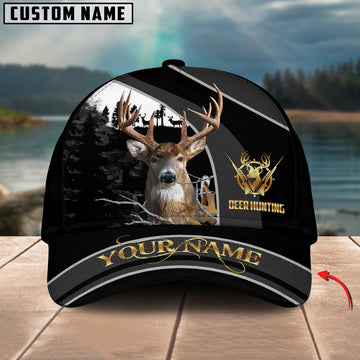 BlueJose  Deer Hunting Forest Black And Gray Personalized Cap