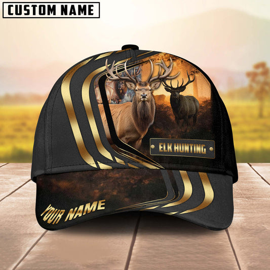 BlueJose Elk Hunting Forest Premium Personalized Cap ( 2 Colors )