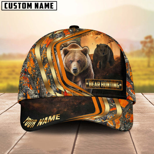 BlueJose Bear Hunting Forest Premium Personalized Cap ( 2 Colors )