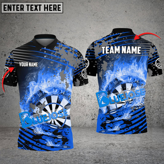 BlueJose Darts Flame Sport Jerseys Personalized Name, Team Name 3D Shirt (4 Colors)