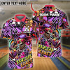 BlueJose Bowling Funny Skull Colorful Graffiti Personalized Name, Team Name 3D Shirt (4 Colors)