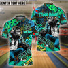 BlueJose Bowling And Pins Graffiti Chimp Customized Name 3D Shirt (4 Colors)
