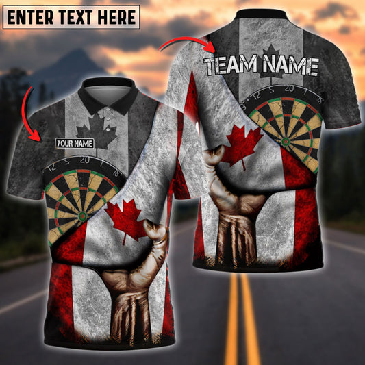 BlueJose Darts Canadian Flag Personalized Name, Team Name Shirt