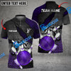 BlueJoses Bowling And Pins Hexagam Crack Multicolor Customized Name 3D Shirt ( 4 Colors )