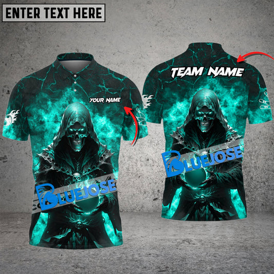 BlueJoses Bowling And Pins Flame Magician Multicolor Customized Name 3D Shirt ( 4 Colors )