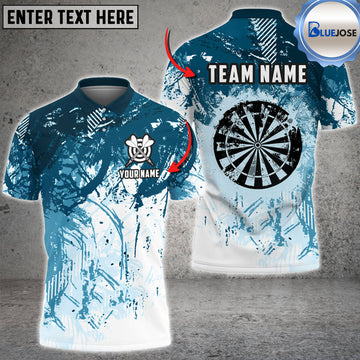 BlueJose Darts Grunge Paint  Personalized Name, Team Name 3D Shirt (6 Colors)