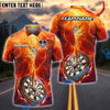 BlueJose Darts Thunder Lightning Flame Multicolor Options Personalized Name Shirt (4 Colors)