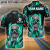 BlueJose Bowling And Pins Flaming Skull Personalized Name, Team Name 3D Shirt (4 Colors)