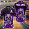 BlueJose Bowling And Pins Flaming Skull Personalized Name, Team Name 3D Shirt (4 Colors)