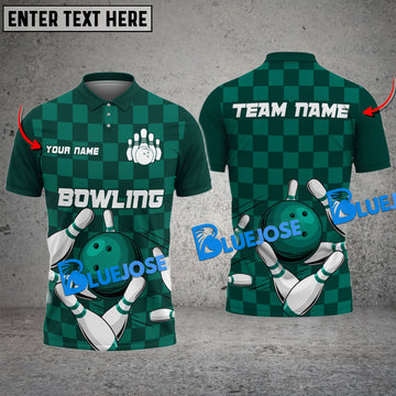 BlueJose Bowling And Pins Strike Force Caro Customized Name 3D Shirt (4 Colors)