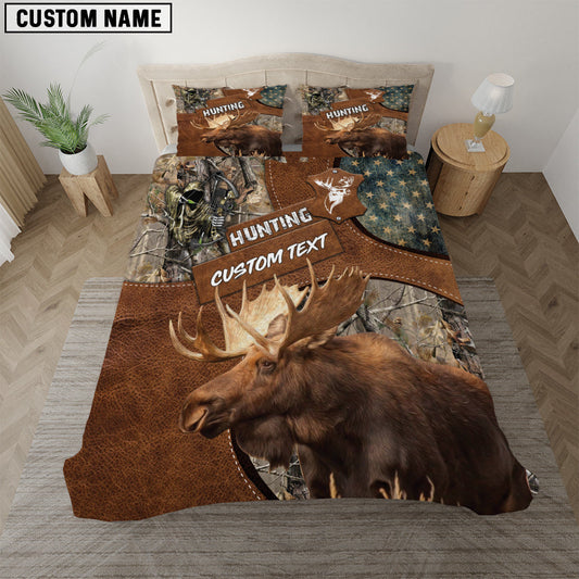 Bluejose Custom Text Moose Hunting Bedding Set 3D All Over Printed