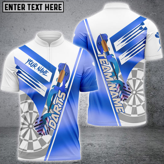 BlueJose Darts Victory Fire Arrow Personalized Name, Team Name Shirt (4 Colors)