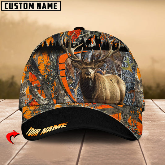 BlueJose Boomerang Elk Hunting Orange Camo Personalized Cap