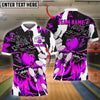 BlueJoses Bowling And Pins Dragon Flame Pattern Customized Name 3D Shirt ( 6 Colors)