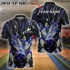 BlueJose Bowling And Pins Colorful Thunder Lightning Customized Name 3D Shirt (4 Colors)