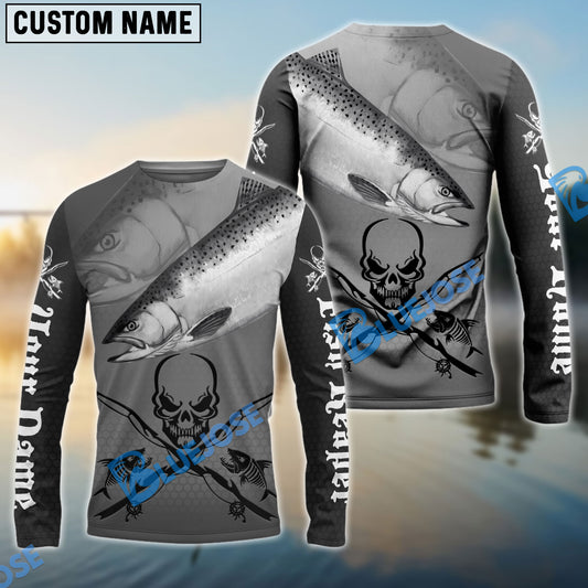 BlueJose Halloween Chinook Salmon Fish Reaper Custom Long Sleeve