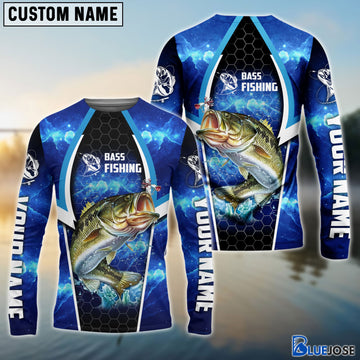 Bluejose Bass Fishing Blue Galaxy Custom Long Sleeve Performance Fishing Long Sleeves