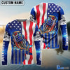 Bluejose Bass Fishing American Flag Patriotic Custom Name 3D Shirts