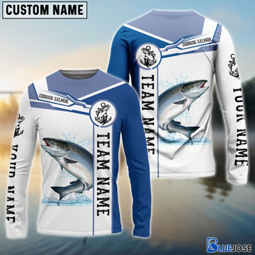 BlueJose Chinook Salmon Fishing Customize Name And Team Name Tournament Shirts