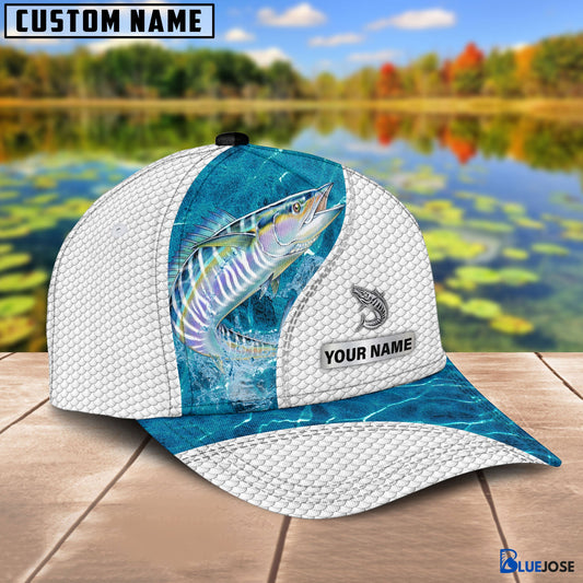 BlueJose Custom Name Wahoo Fishing Blue Water Cap