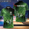 BlueJose Bowling And Pins Thunder Multicolor Customized Name, Team Name 3D Shirt, Personalized Shirts For Bowling Players