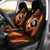 BlueJose 8 Ball Billiard Fire Personalized Name Car Seat Covers Universal Fit (2Pcs)