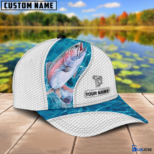 BlueJose Custom Name Trout Fishing Blue Water Cap