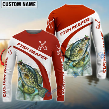 BlueJose Customized Name Crappie Fishing Fish Reaper 3D Shirts