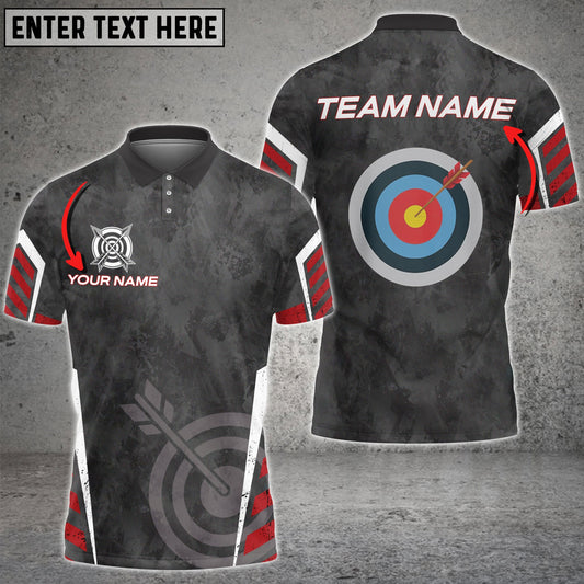 BlueJose Archery Target Red Black Grunge Style Personalized Name Shirt