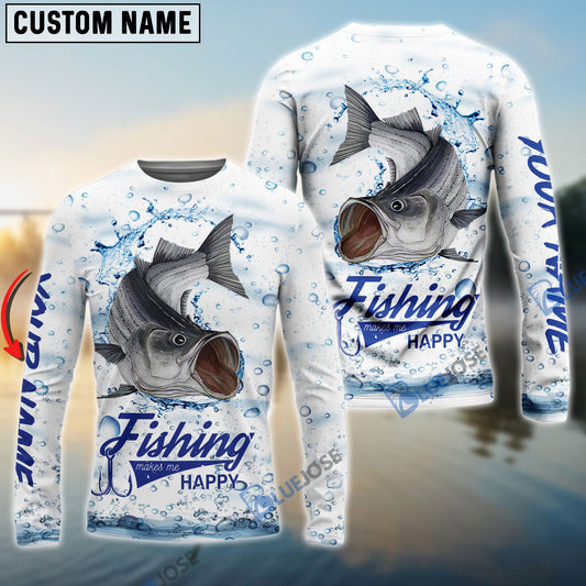 BlueJose Customize Name Striped Bass Fishing 3D Shirts