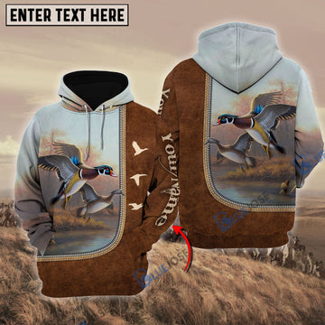 BlueJose Personalized Name Duck Happiness Hunting Pattern 3D Hoodie