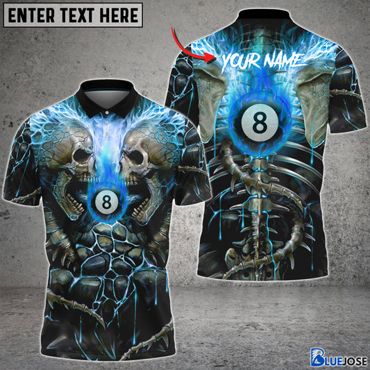 BlueJose Billiards & Skull Personalized 3D Shirt (4 Colors)