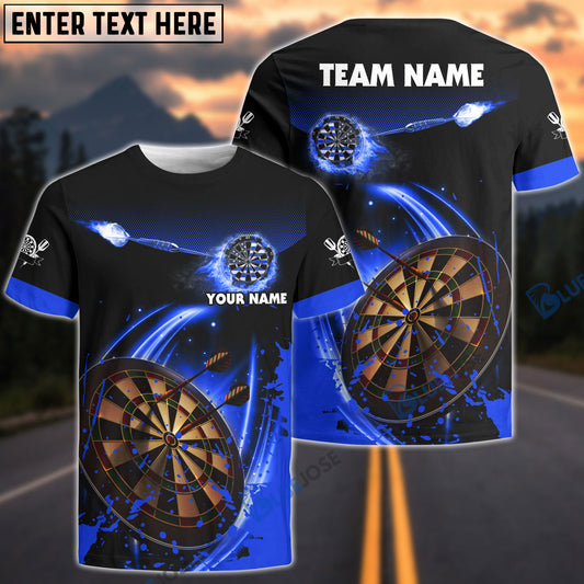 BlueJose Blue Fire Darts Personalized Name, Team Name 3D Shirt
