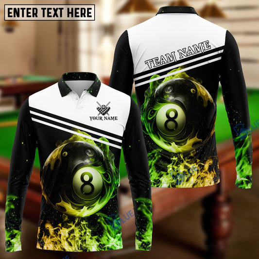 BlueJose Billiards New Fire Personalized Name, Team Name 3D Shirt