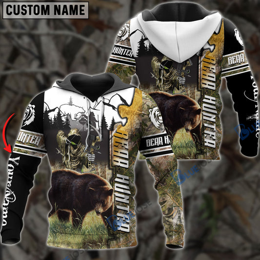 BlueJose Customized Name Bear Hunting 3D Shirts