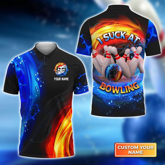 BlueJose I Suck At Bowling Customized Name 3D Shirt