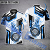 BlueJose Darts Premium Line Smoke Pattern Multicolor Options Personalized Name, Team Name 3D Polo Shirt (4 Colors)