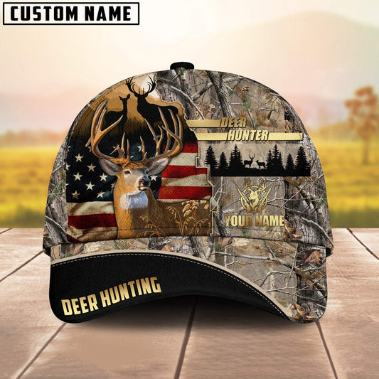 BlueJose Deer Hunting American Flag Pattern Personalized Cap 3D Printed Multicolor (6 colors)